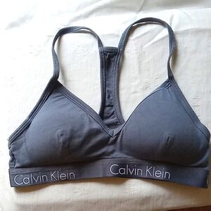 Calvin Klein Gray Triangle Bralette with Racerback